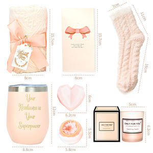 Juego de cesta de regalo de Spa relajante para cumpleaños, Día de San Valentín, vela de boda, jabón, vaso de vino, logotipo personalizado, juego de regalo para mujer, mamá - Product Image 2