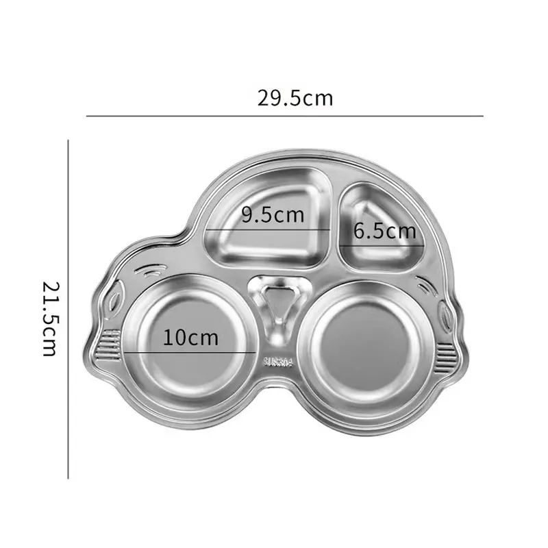 Милая форма 304 нержавеющая сталь бардакы лотоков детский анимационный школьный разделенный пластины 3/4/5 отсек мультфильм обед лотки для детей