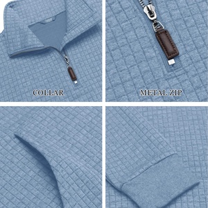 Sweat-shirt à capuche léger pour homme en tissu gaufré avec logo brodé personnalisé et poche kangourou - Product Image 2