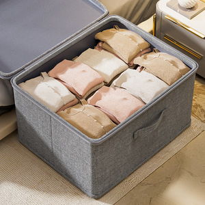 Clothing Organizer <b>Storage</b> <b>Box</b> Rectangle With Lock For Home Clothes Documents <b>Folding</b> Design Solid Color - Product Image 3