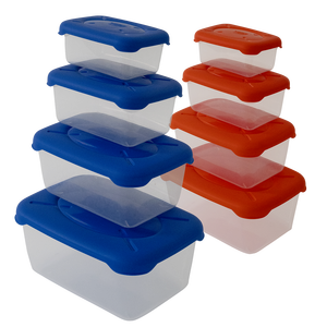 Recipientes Rectangulares para Almacenamiento de Alimentos Frigobella 0.50+1.00+1.90+3.20L Naranja Azul Material PP - Product Image 3