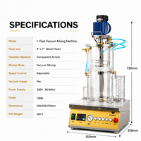 Mélangeur sous vide en acier inoxydable avec moteur servo, capacité 3L, automatique, 1 flacon, chambre transparente, affichage numérique de la vitesse, minuterie