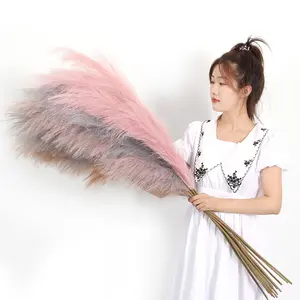 Cina i più venduti faux pampas grass decor wedding big pampas grass fluffy feather party decor