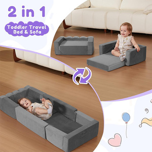 Cuna portátil de espuma para bebé, cama de viaje de diseño moderno para niños, uso en exteriores, tela de terciopelo de alta calidad - Product Image 2