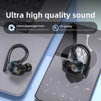 Écouteurs sans fil TWS Eseed YYK-580 avec crochet d'oreille, indicateur LED, étanchéité IPX7, Bluetooth 5.2, pour le sport et la musique, avec étui de charge