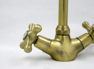 Mixeur de cuisine traditionnel Antique, Double poignée, finition en laiton brossé, monoculaire fre9,ero - Product Image 2