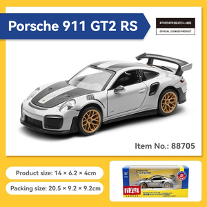 Coches de juguete de metal fundido a presión 1:32 911 GT2RS con sonido y luz, puertas que se abren, modelo clásico de camioneta antigua, adorno decorativo, juguetes de modelo. - Product Image 6