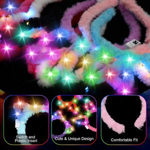 Serre-tête lumineux LED en peluche avec oreilles de lapin, clignotant, pour concert, jouet, accessoire de fête, vente en gros - Product Image 3