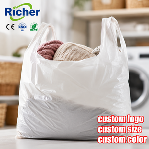 Food Grade HDPE T-Shirt Plastic <b>Bags</b> Leak Proof Vest Handle Produce Bulk Wholesale Fruit <b>Vegetable</b> Market Supply - Product Image 1