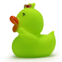 Jouets de bain pour bébé les plus vendus : Canard en caoutchouc vert clignotant de 2 pouces, jouet de bain pour bébé qui couine et qui cligne, unisexe