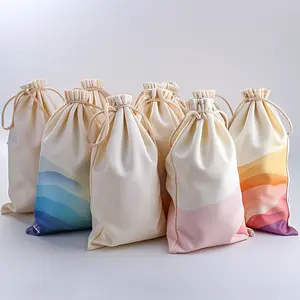 Bolsa de zapatos con cordón de algodón de lona personalizada, bolsa de regalo, bolsas de polvo con logotipo impreso