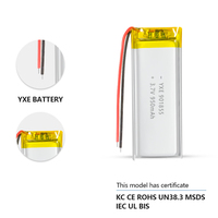 Batterie rechargeable au lithium polymère 3.7V/950mah du fournisseur personnalisé Batteries au lithium-ion à 901855 poches