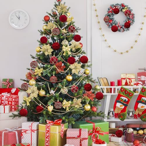 Hanging Xmas Tree <b>Bulbs</b> Tree Balls <b>Red</b> Velvet Christmas Tree Ornaments Flocked Christmas Ball Decor - Product Image 5