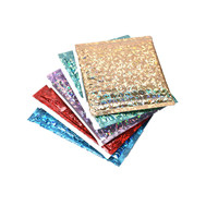 Enveloppes à bulles holographiques pour maquillage, sacs cadeaux glamour, emballage coloré, enveloppes à bulles rembourrées pour expédition et envoi postal
