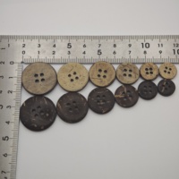 Boutons vintage en coquille de noix de coco à 2 trous, motif cousu, écologiques, boutons ronds à coudre pour chemises, manteaux, artisanat DIY