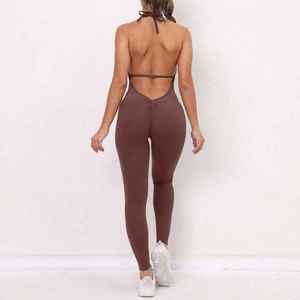 New Top Bán Halter Mông Lift Mông Một Mảnh Hloe Bodysuit Thể Dục Thể Thao Jumpsuit Da Thân Thiện Với Yoga Romper Cho Phụ Nữ - Product Image 5