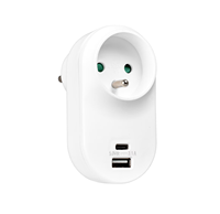 Adaptateur de prise française Pheiyon 16A 230V 3680W avec ports USB-A USB-C pour charger 3 appareils, sécurité enfant, CE RoHS, maison et voyage, IP20, OEM ODM