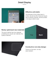 Tapis de travail en caoutchouc antistatique à surface brillante, 2 couches, épaisseur 2 mm, tailles personnalisables pour l'industrie électronique