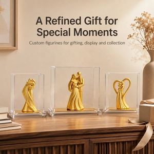 Ornamento Commemorativo per Matrimonio, Moderno ed Elegante in Velluto Sabbiato Placcato <span class=keywords><strong>Oro</strong></span> 24K, Personalizzabile OEM - Product Image 5