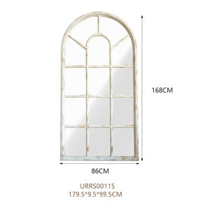 Espejo de Pared Arqueado Grande, Estilo Rústico Moderno para Decoración del Hogar, Marco de Madera Blanco, Espejo de Cuerpo Entero - Product Image 5