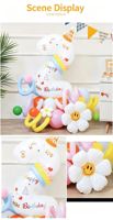 Ballon blanc en forme de chiffres pour le 1er et 2e anniversaire des enfants, décoration de scène de fête pour 3 ans, toile de fond murale