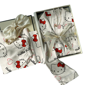 Mô phỏng lụa đồ ngủ của phụ nữ mô hình mùa xuân và mùa thu cao cấp cảm giác lỏng lẻo dài tay phù hợp với nhà mặc thực sự bán buôn - Product Image 1