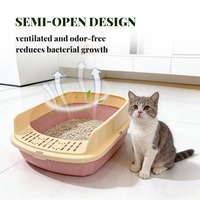 YOZA Bac à litière semi-fermé de luxe pour chat, extra-large 52L, facile à nettoyer, anti-éclaboussures, design épaissi durable, toilettes pour chat multicolores