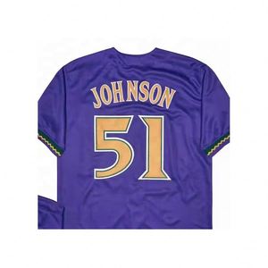 Listo para enviar Arizona Randy <span class=keywords><strong>Johnson</strong></span> Púrpura Camiseta de béisbol cosida de la mejor calidad - Product Image 1