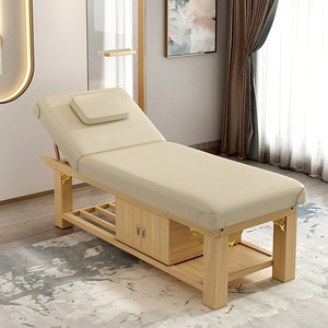Lit de spa et de beauté en bois massif avec dossier réglable, éponge haute densité, pour chambre à coucher, style moderne et traditionnel chinois, usage commercial - Product Image 6
