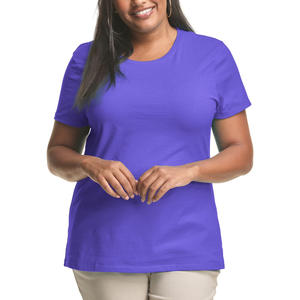 Camisetas Casuales al por Mayor para Mujer, Tallas Grandes, Colores Sólidos, Ecológicas, Transpirables, Empaquetado a Granel para Reventa Minorista y Privada - Product Image 1