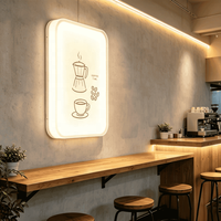 Panneau de menu mural en acrylique LED personnalisé en gros pour café, restaurant, hôtel, boulangerie