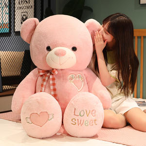 新款大号泰迪熊带蝴蝶结抱抱巨型毛绒熊软玩偶带心形泰迪熊情人节玩具大尺寸 - Product Image 4