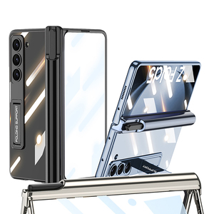 Pour Samsung Galaxy <span class=keywords><strong>Z</strong></span> <span class=keywords><strong>Fold</strong></span> 6 5 <span class=keywords><strong>4</strong></span> étui transparent <span class=keywords><strong>avec</strong></span> poche <span class=keywords><strong>S</strong></span> <span class=keywords><strong>Pen</strong></span> support de film trempé couverture magnétique de protection complète - Product Image 3