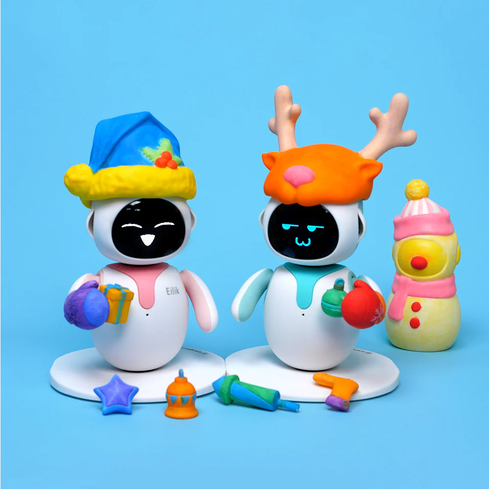 Eilik Duo (ピンク+ブルー) 可愛い表情豊かなペットロボット Amazon.com: ENERGIZE LAB Eilik Pink - Touch Interactive Toys