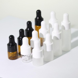 1ml Transparent Borosilicate Glass <b>Dropper</b> <b>Bottle</b> with Hot Stamping for Essential Oil & Skin Care Serum - Product Image 1