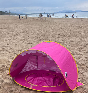 Tente de plage en polyester pour enfants avec protection solaire <span class=keywords><strong>marine</strong></span>, auvent détachable, piscine de jeu aquatique, motif sœur requin, pour bébé, extérieur - Product Image 2