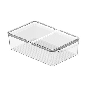 Vegetable Refrigerator Organizer Food Bins with lids Large Stackable Clear Organizers Kitchen Cabinet Organizer