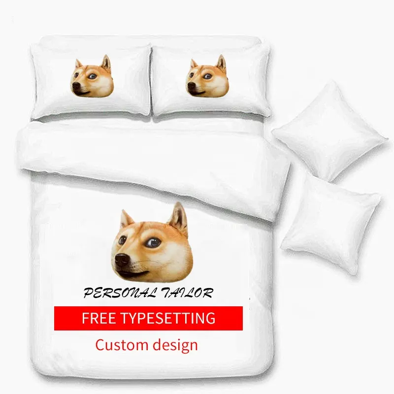 New customized digital 3D duvet cover printed superfine fabric bedding style photo quilt cover