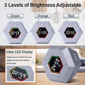 Temporizador de cocina LED, temporizador de cocina magnético Digital, temporizador de tapa <span class=keywords><strong>Visual</strong></span> hexagonal, temporizador de cocina Digital para cocinar - Product Image 2