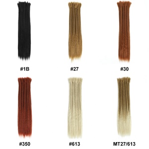 Offre Spéciale : Cheveux Tressés Synthétiques Blonds Naturels 18 Pouces, Fausses Locs Fait Main, <span class=keywords><strong>Dreadlocks</strong></span> au Crochet pour Femmes, Extensions de Tresses - Product Image 2