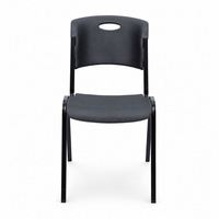 Chaise de réception empilable en plastique avec dossier ergonomique, chaise de visiteur de bureau