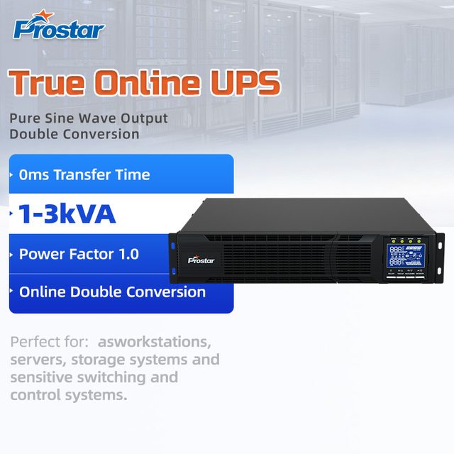 Prostar 1KVA Online UPS Rack Mount High Frequency Pure Sine Wave UPS for Server Room Data Center IT Equipment