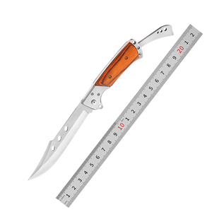 Coltello Pieghevole a Coda di Rondine con Lama in Acciaio Inossidabile e Manico in Mogano, per Cucina, Campeggio e Attività all'Aperto, Taglio di Frutta e Carne, Regalo per Uomo - Product Image 6