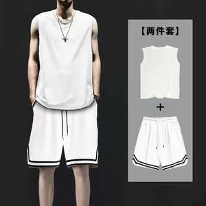 Ensemble de sport décontracté pour homme : Maillot de basketball respirant en soie glacée à séchage rapide et short tendance pour jeunes - Product Image 6