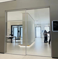 Porte coulissante intérieure en verre à cadre mince Portes coulissantes en verre et aluminium Portes coulissantes pour balcon