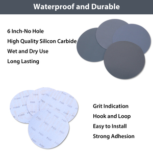 Discos de Lijado de Carburo de Silicio de 6 Pulgadas, Grano 1000-5000, con Velcro, Papel de Lija Impermeable para Pulido en Húmedo y Seco de Automóviles, Madera y <span class=keywords><strong>Metal</strong></span> - Product Image 3