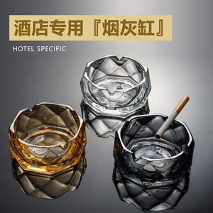 Glass Ashtray Set Modern Luxury Design For Home Office Hotel Use Clear Black Blue Amber Colors - Product Image 2