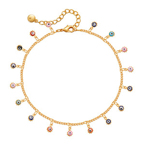 गर्म बिक्री बोहो शैली कॉपर 18k सोने की महिला के एले रचनात्मक एनमेल श्रृंखला आंख प्रकार की पेलेंट चेन - Product Image 5