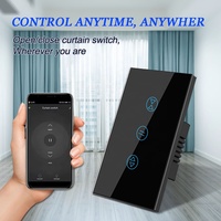 SLS US Standard Zigbee interrupteur de rideau intelligent 10A Max courant verre écran tactile volet roulant électrique pour télécommande Tuya