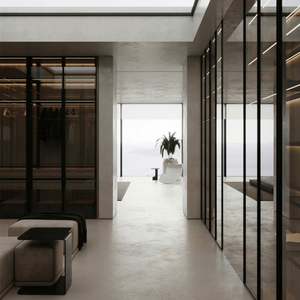 Armoire d'angle blanche de style shaker moderne avec rail de suspension et étagère intérieure, portes en verre de haute qualité - Product Image 4